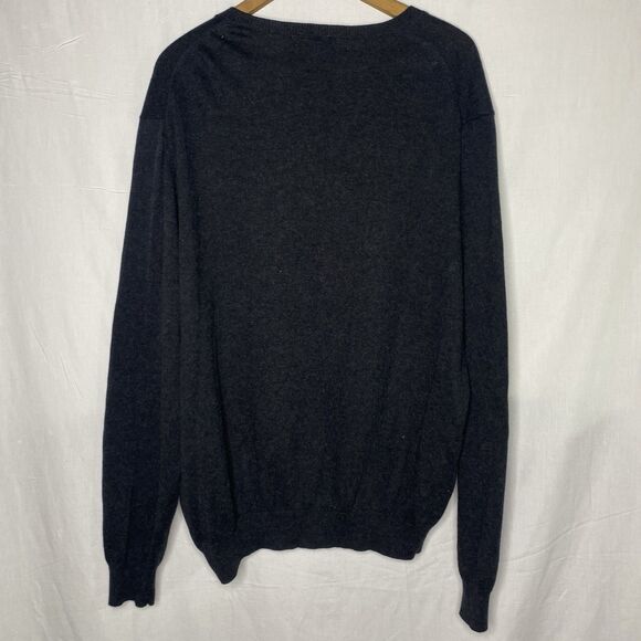 EGARA Sweater Cashmere Cotton Blend V-Neck Long Sleeve Lightweight Mens XXL Gray - Picture 2 of 7